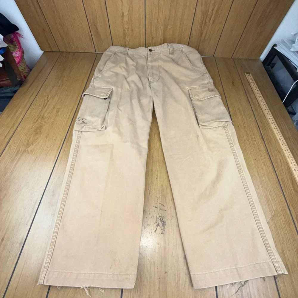 Polo Jeans Company Ralph Lauren Cargo Pants Khaki Tan Mens 36x30 Relaxed Fit‎